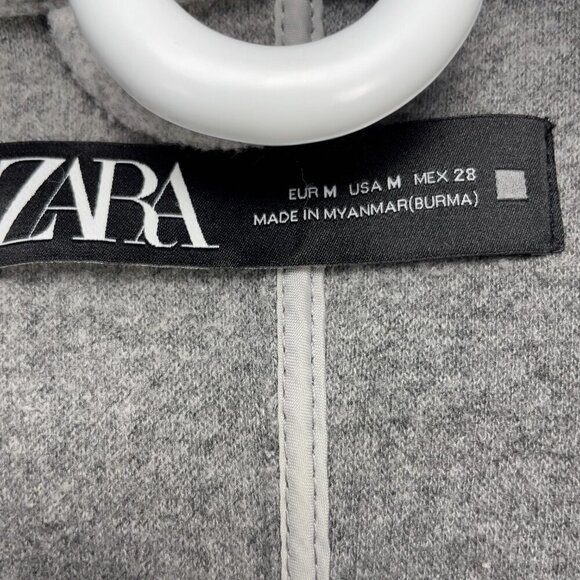 ZARA Menswear’s Belted Spring Oversized Lapel Collar Gray Blazer Coat‎ Size M - Picture 8 of 10